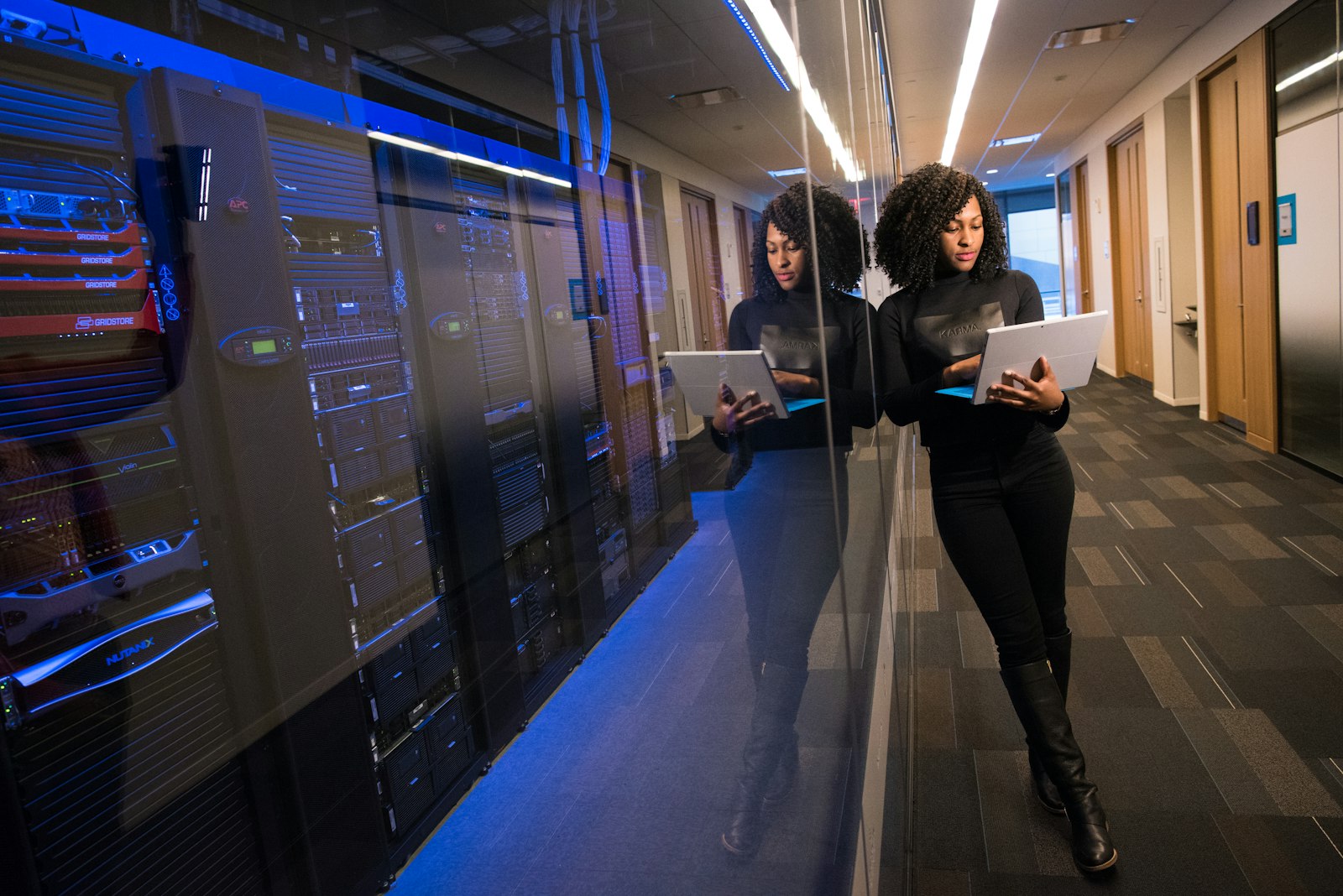 Tech professionals in a modern office