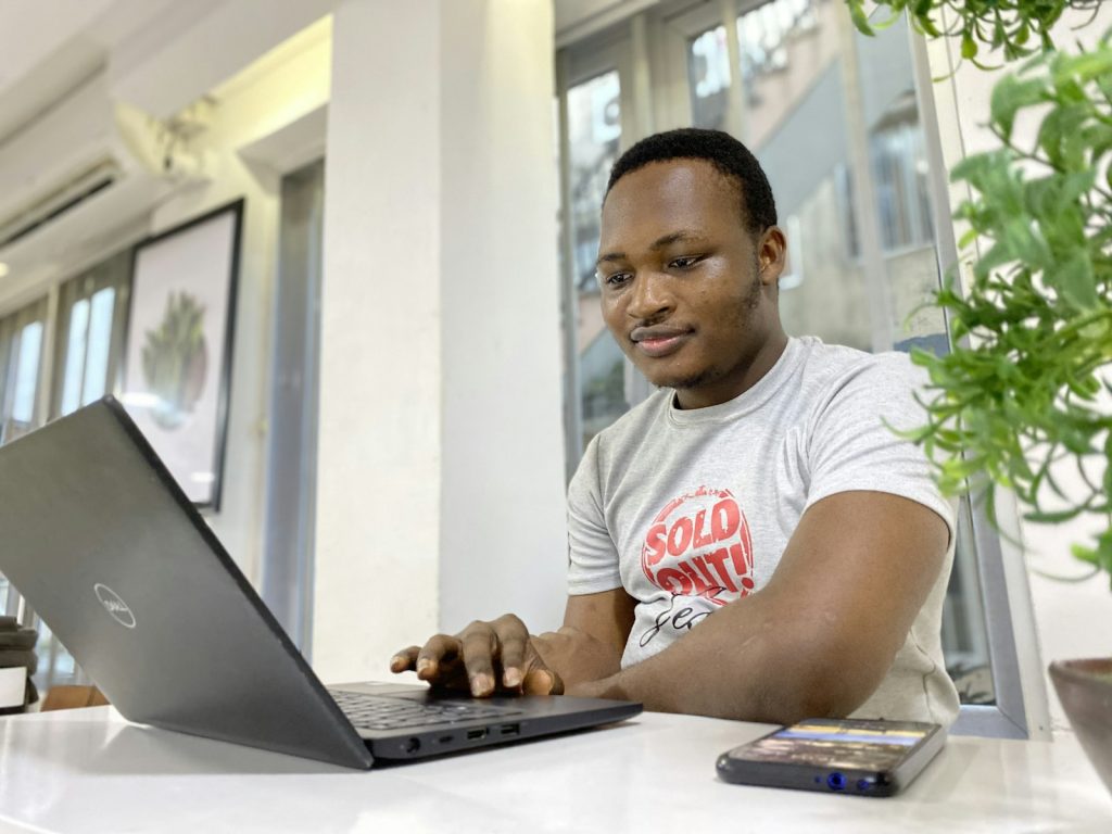 Developer working on a laptop