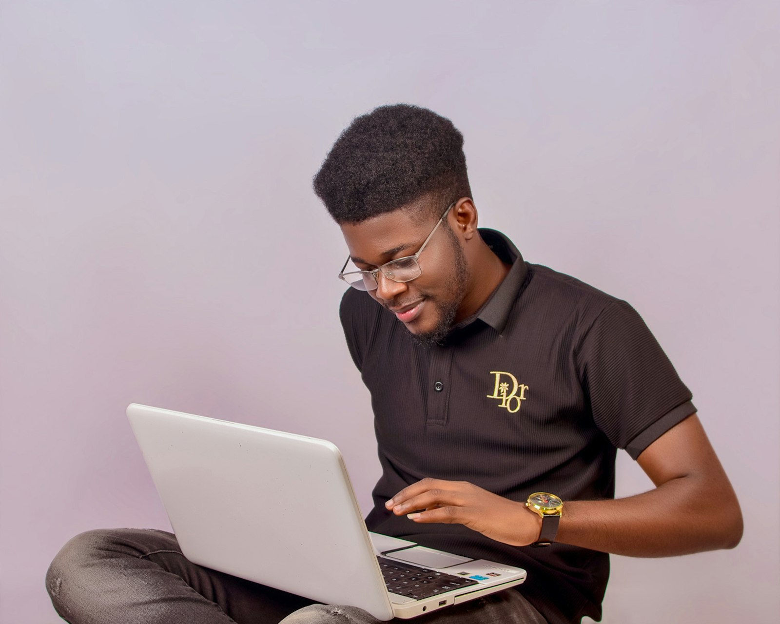 Developer coding on a laptop
